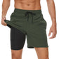Men's Swimming Trunks with Compression Liner 2 in 1 Quick-Dry Gym Sports Shorts Swim Shorts with Pockets  Beach Swimming Trunks Quick Dry Swim Shorts with Pockets