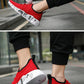 Mens Sport Sneakers Casual Fashion New Light Breathable Red Mesh High Quality Comfortable Running Shoes Men Casual Breathable Walking Sport Athletic Sneakers Gym Tennis Slip On Lightweight Mens Sneakers