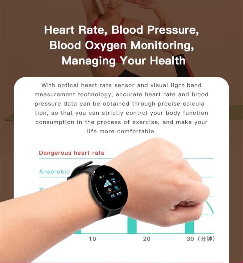 Waterproof Smart Watch Fitness Tracker with Heart Rate and Step Counter