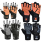 Mrx Men's Weight Lifting Pro Leather Gloves 18 Inches Long Wrist Strap