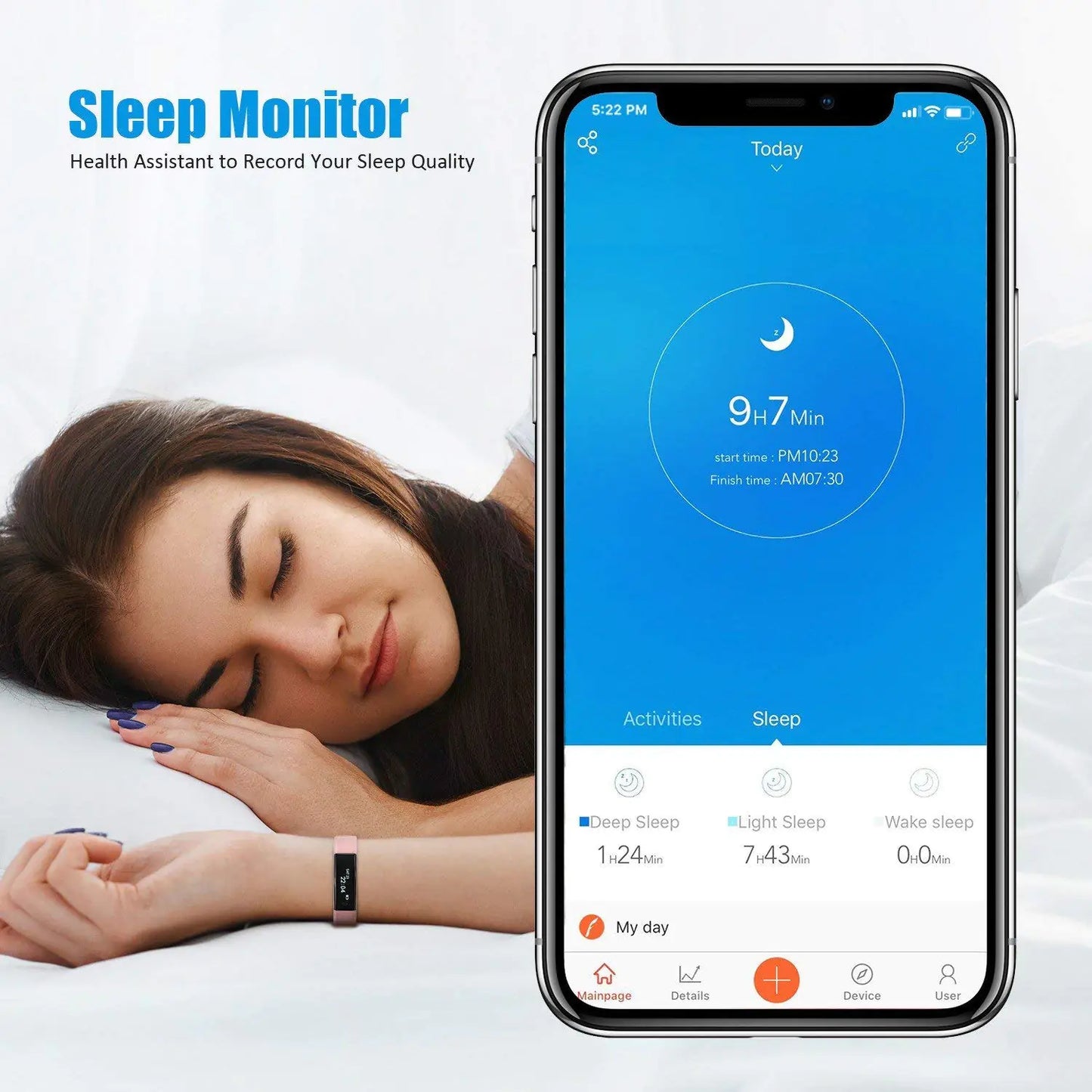 Slim Activity Tracker Smart Watch with Free Extra Band Included